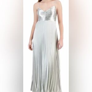 Silver metallic maxi dress
